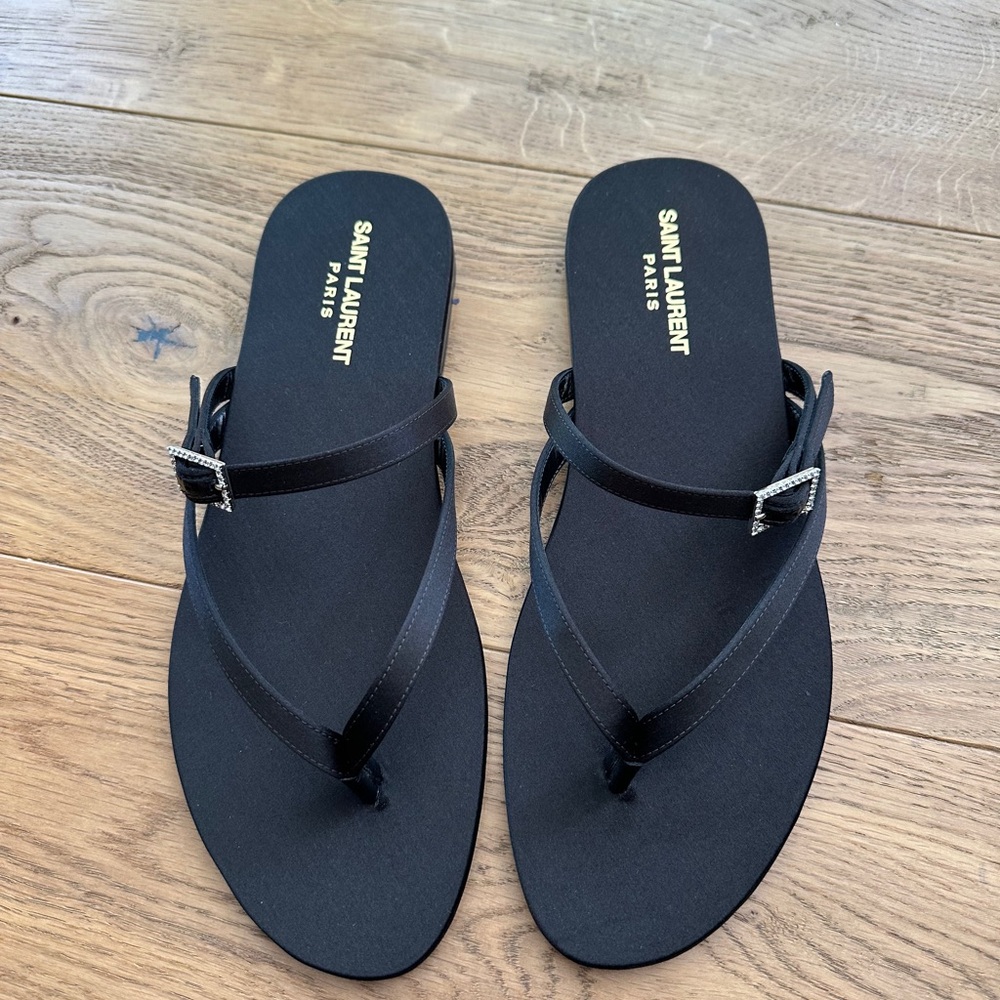 Saint Laurent Black Minimalist Sandals